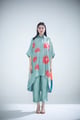 Deep Turquoise High Low Kaftan Set Deep Turquoise color