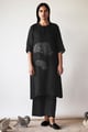 Black Hand Printed Linen Co-Ord Set Black color