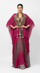 Crimson Dynasty Embelished Cape Set Wine color