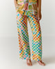 Color Square Pants Beige/Green/Blue color