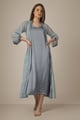 Gen, Dress & Print Gown Grey color