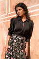 Chain Neck Shirt Black color