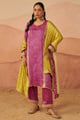 Raas Bandhej Phiran Set with Potli and Dupatta Pink color