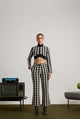 Loomed Layer Crochet Pant Co-Ord Set Black color