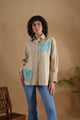 Beige Cotton Crab Embroidered Button-Down Shirt - Brand New Brand - Image 1