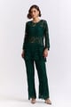 Elora Lace Co-Ord Set Green color