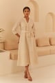 Cream Abstract Cutwork Dress