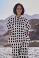 Structured Ikat Shirt White/Black color
