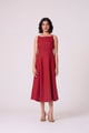 Suzie Linen Dress Red color