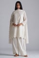 Off-White Mul-Chanderi Embroidered Kurta Set - Ganga Fashions Pvt Ltd - Image 1