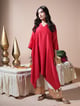 Red Badla/Mukeish Kurta with Lumpi Pants Red color