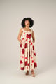 Scarlet Meadow Maxi Dress Cream/Red color