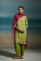 Kiyana Modal Satin Green \Kurta Sets Green color
