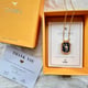 Scorpio Zodiac Tablet Reversible Necklace with Citrine Blue color