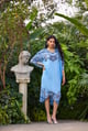 Harper Print Batwing Dress Sky Blue color