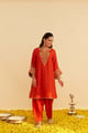Marwa - Short Chauga with Salwar and Dupatta Burnt Orange color