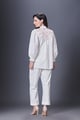 White Jacket Style Co-Ord Set with Hand Embroidered Quilted Yoke White color