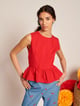 Carmen Open Back Top Red color
