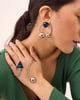 Azalea Gemstone Earrings Silver color