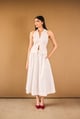 White Collar Top & Skirt Set White color