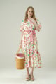 Ivory Muslin Bird Dress Ivory/Pink color