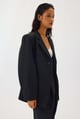 Tailored Blazer with Back Cinching Detail Black color