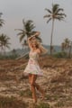 White Printed Linen Fit and Flare Mini Dress - Label Sugar - Image 1