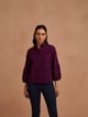 Aubergine Blossom Shirt Purple color