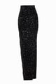 Black Sequins Maxi Skirt Leila Black color