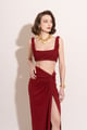 Merlot Knotted Skirt Juno Red color