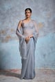 Taariqa Tissue Blue Sarees Blue color
