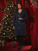 Zurich Tweed Coat Navy Blue/Gold color