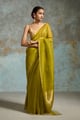 Ujjwala Organza Lime Green Sarees Green color