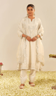 Maziya - Long Chauga with Salwar Daisy Ivory color