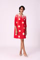 Red Polka Dot Button-Front Knee-Length A-Line Dress - Scarlet Sage - Image 1