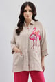 Beige Flamingo Emb Big Shirt Beige color