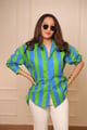 Lina Shirt Blue/Green color