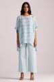 Misty Blue Silk Kaftaan Co-Ord Set Misty Blue color
