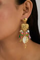 Boho Seashell Dangle Earrings Gold/White color