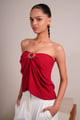 Scarlet Drape Top Red color