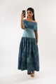 Off-Shoulder Midi Dress Blue color