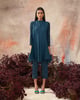 Crushed Sleeves Kurti Set Green color