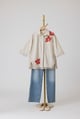 Edith Applique Shirt Summer Sand color