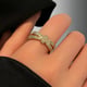 Infinity Zircon Studded Statement Diamond Ring, Lea Gold color