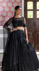 Sequins Lehenga Set Black color