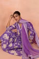 Purple Floral Printed Cotton Kurta Set with Dupatta - CHHIPA JAIPUR - Image 1