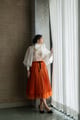 Dram Skirt Burnt Orange color
