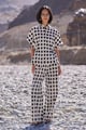 Structured Ikat Shirt White/Black color