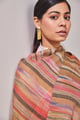 Zari Check Reversible Pashmina Stole Multi Multicolor color