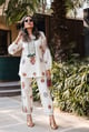 Peach & Green Hamza Print Co-ord Set - TASHA INDIA - Image 1
